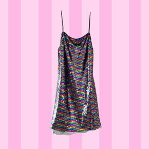 Rainbow Sequin Mini Dress